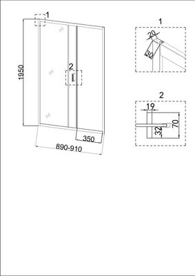 Душевая дверь Niagara NG-42-9AG 90х195