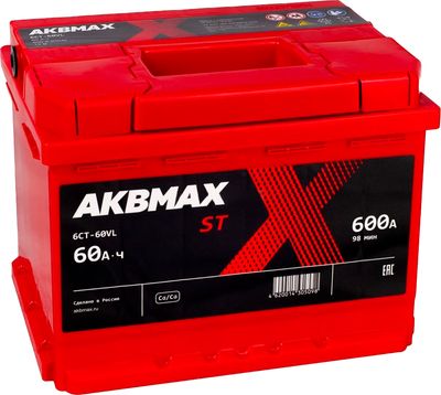 Автомобильный аккумулятор AKBMAX R 60R L2 (60 А/ч)