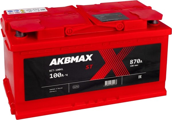Автомобильный аккумулятор AKBMAX L ST 100L L5 (100 А/ч)