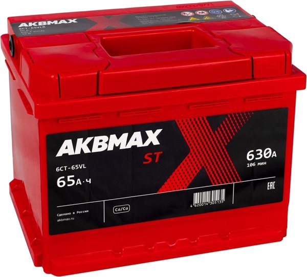 Автомобильный аккумулятор AKBMAX L ST 65L L2 (65 А/ч)