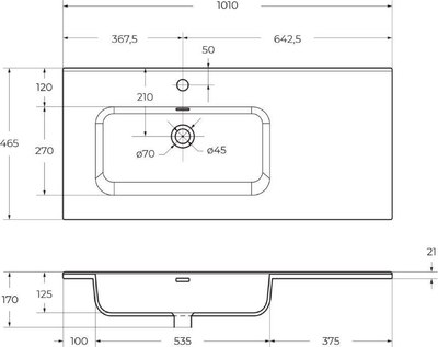 Купить Тумба с умывальником BelBagno ETNA-1000-2C-1A-SO-BL-R + BB1000ETL-L  