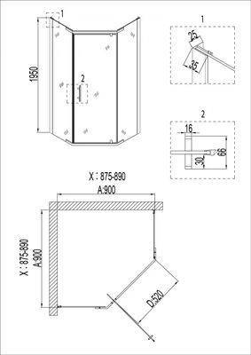 Душевой уголок Niagara NG-6605-08 90x90x195