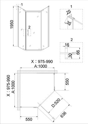 Душевой уголок Niagara NG-6634-08 100x100x195