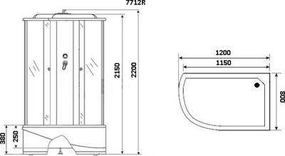 Душевая кабина Niagara NG-7712WR 80x120x215 (белый)