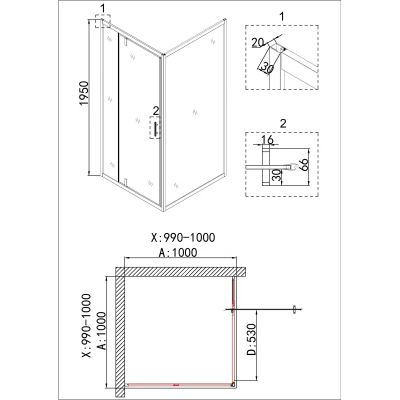 Душевой уголок Niagara NG-43-10AG-A100G 100x100x195