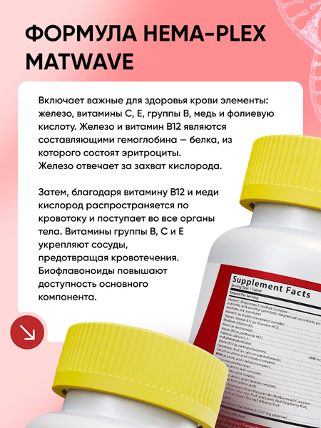 Комплексная пищевая добавка Matwave Hema-Plex / ND-4683 (30 таблеток, 700мг)