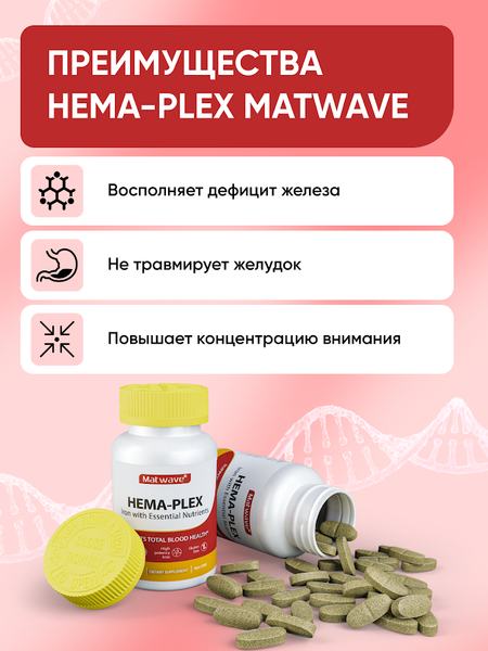 Комплексная пищевая добавка Matwave Hema-Plex / ND-4683 (30 таблеток, 700мг)