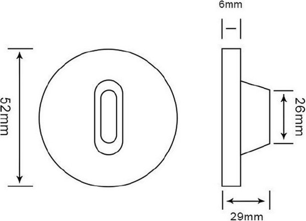 Изображение товара Фиксатор дверной защелки Rucetti RAP WC SLIM-R SC (матовый хром)