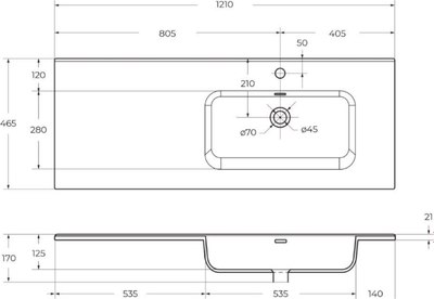 Тумба с умывальником BelBagno ETNA-1200-2C-1A-SO-RW-L + BB1200ETL-R