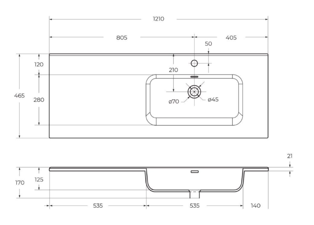 Тумба с умывальником BelBagno ETNA-1200-2C-1A-SO-BL-R + BB1200ETL-R