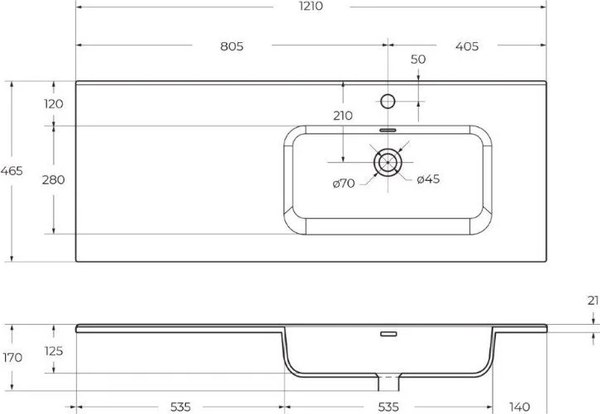 Купить Тумба с умывальником BelBagno KRAFT-1200-2C-1A-SO-RNN-L + BB1200ETL-R в Минске