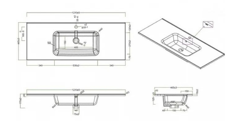 Тумба с умывальником BelBagno KRAFT-1200-4C-SO-2-RGB + BB1200-2-ETL