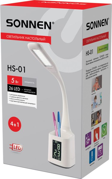 Настольная лампа Sonnen HS-01 / 238234 (белый)