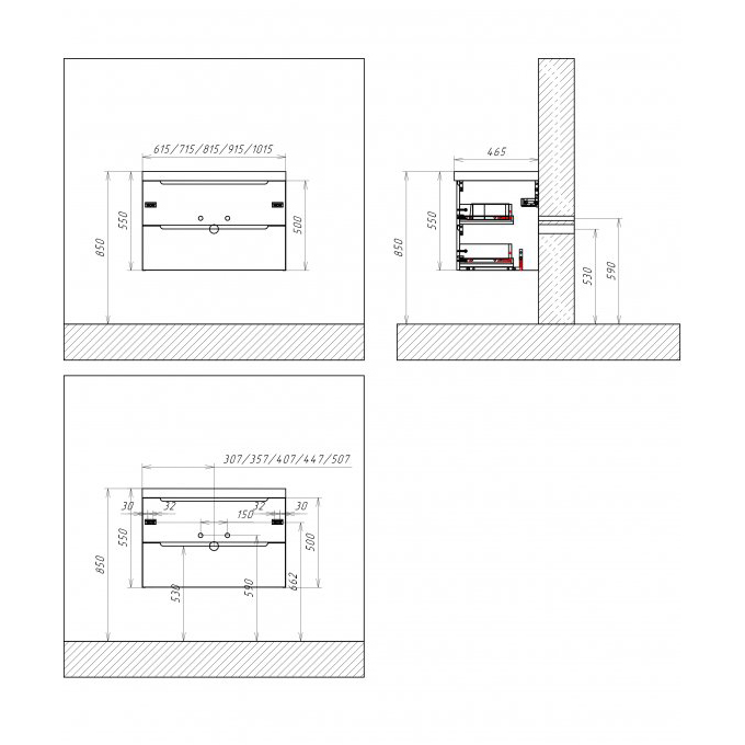 Тумба с умывальником BelBagno Etna-600-2C-SO-WO-P + BB1200-2-ETL