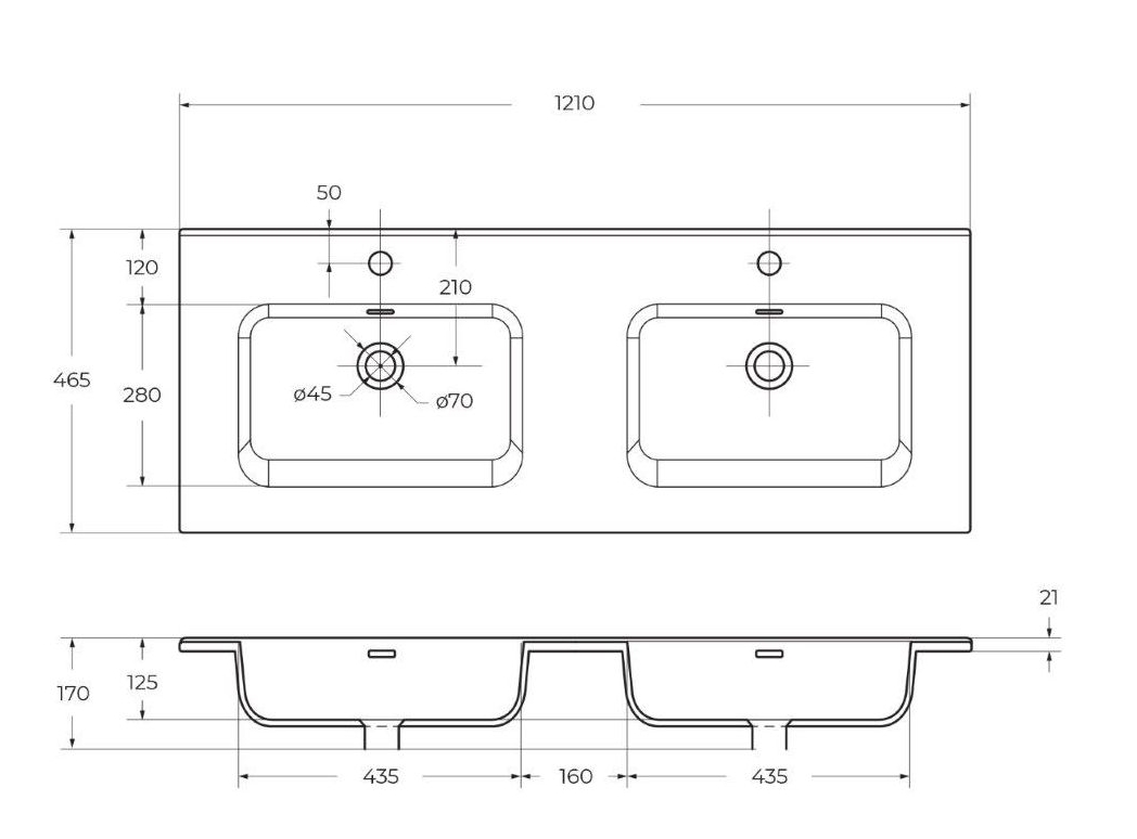 Тумба с умывальником BelBagno ETNA-1200-4C-SO-2-RN + BB1200-2-ETL