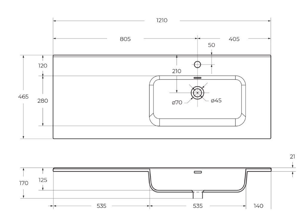 Тумба с умывальником BelBagno ETNA-1200-2C-1A-SO-BL-L + BB1200ETL-R