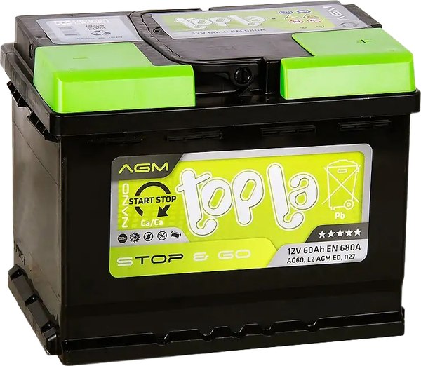 Автомобильный аккумулятор Topla R+ AGM 60R L2 (60 А/ч)