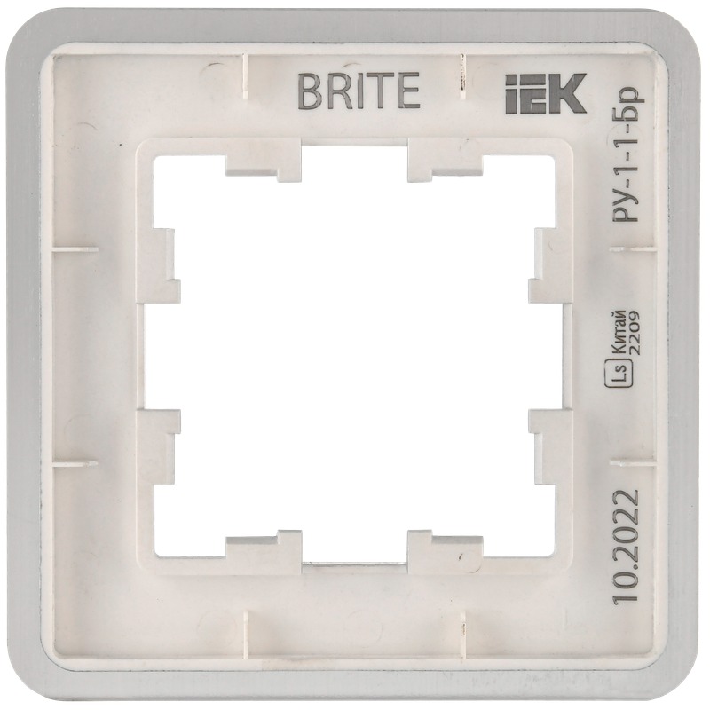 Рамка для выключателей и розеток IEK Brite BR-M12-M-21-K47 (металл/алюминий) — фото 5