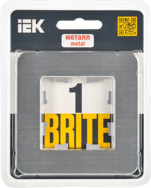 Рамка для выключателя IEK Brite BR-M12-M-21-K47 (металл/алюминий)