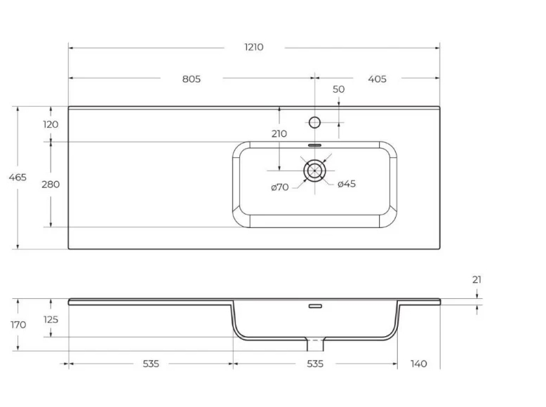 Тумба с умывальником BelBagno KRAFT-1200-2C-1A-SO-RT-R + BB1200ETL-R