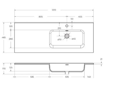 Тумба с умывальником BelBagno KRAFT-1200-2C-1A-SO-CG-R + BB1200ETL-R