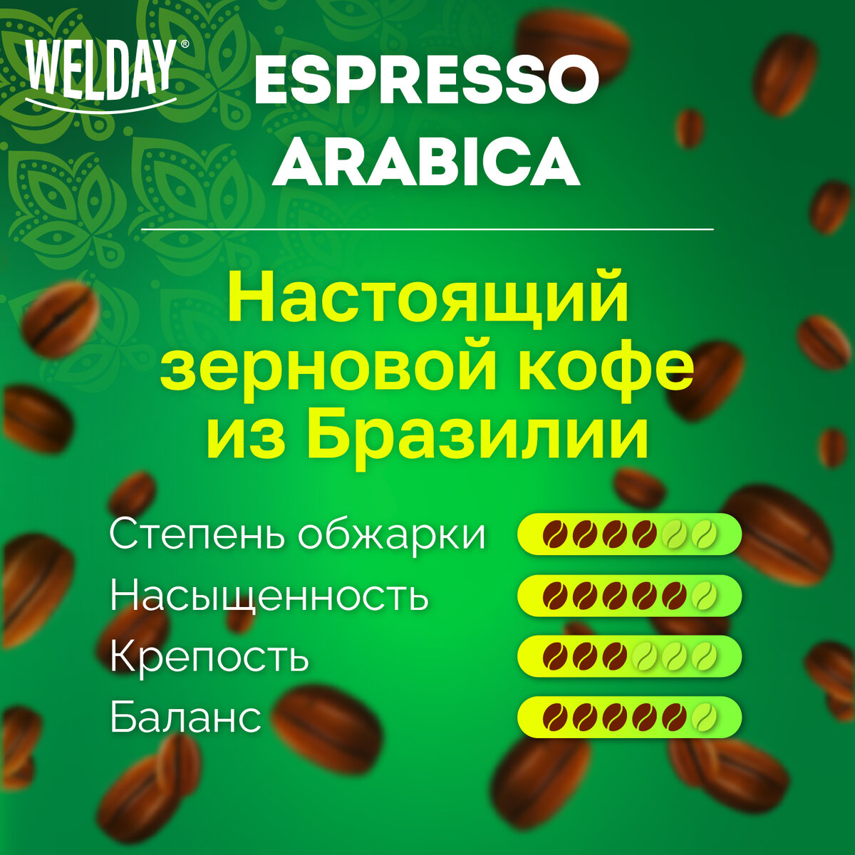 Кофе в зернах Welday Espresso Arabica