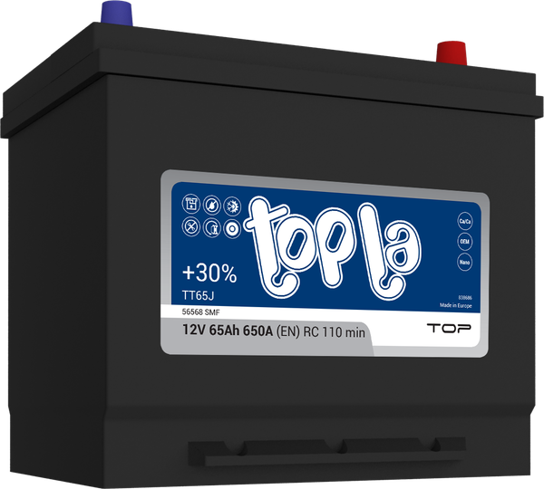 Автомобильный аккумулятор Topla R+ Top 65R D23 нижний