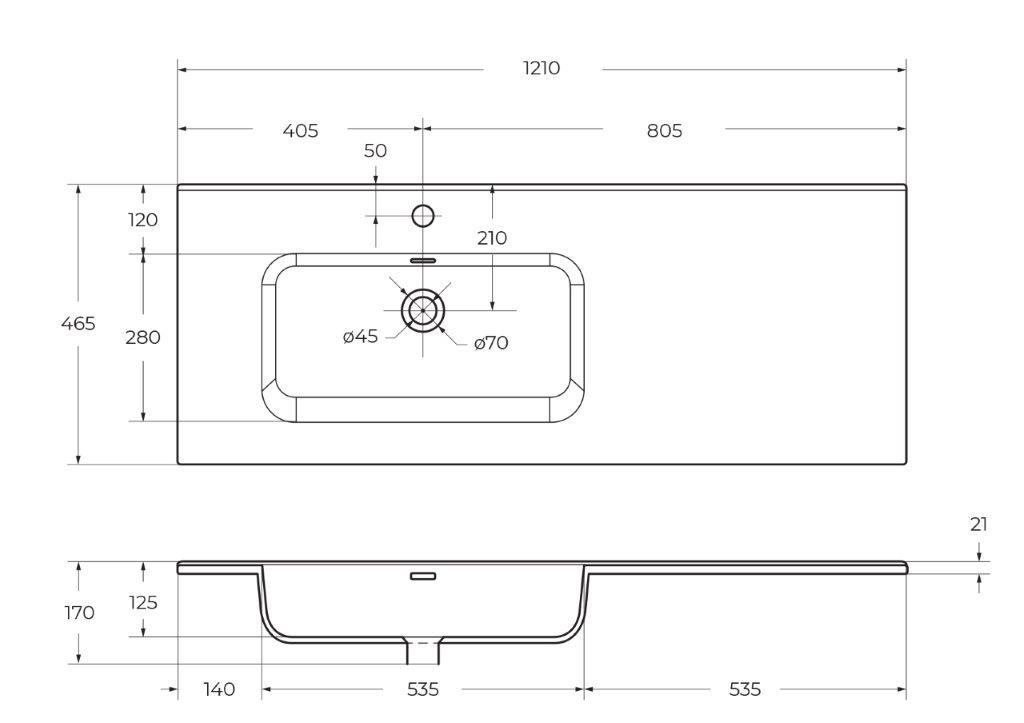 Тумба с умывальником BelBagno ETNA-1200-2C-1A-SO-BL-L + BB1200ETL-L