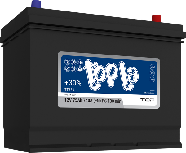 Автомобильный аккумулятор Topla R+ Top 75R D26 нижний