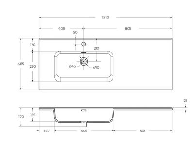 Тумба с умывальником BelBagno KRAFT-1200-2C-1A-SO-CG-R + BB1200ETL-L