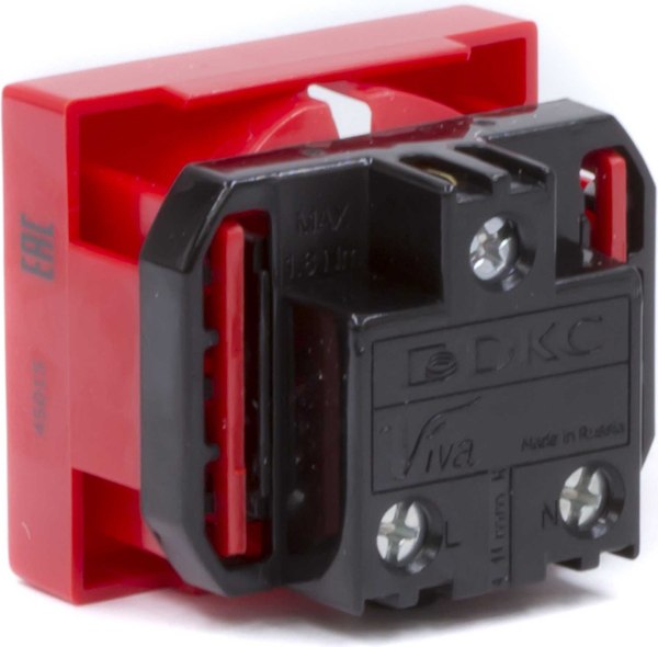 Розетка DKC Viva / 45015 (красный)