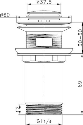 Донный клапан Lauter 21190CH (хром)