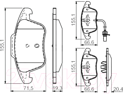 Тормозные колодки Bosch 0986494538