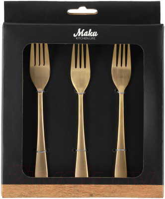 Набор десертных вилок Maku Kitchen Life Matt Gold 310546