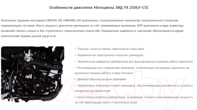 Изображение товара Мотоцикл ЗиД Enduro YX-250 (черный)