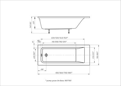 Ванна акриловая Aquatek Калибри 150x70см / KL150-0000001 