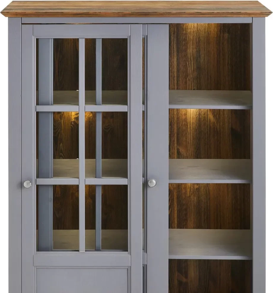 Шкаф с витриной Dipriz Lakeview 2 двери / Д.30028.1 (бейц винтаж)