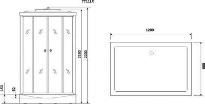 Душевая кабина Niagara NG-7711WL  90x120х215 (белый)