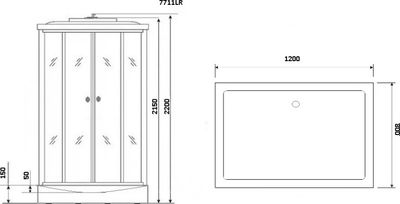 Душевая кабина Niagara NG-7711WR 90x120х215 (белый)