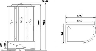 Душевая кабина Niagara NG-7712GL 80x120х215 (золото)