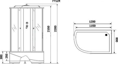 Душевая кабина Niagara NG-7712GR 80x120х215 (золото)