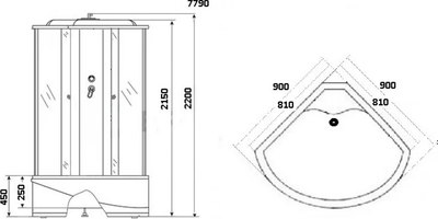 Душевая кабина Niagara NG-7790W 90x90х215 (белый)