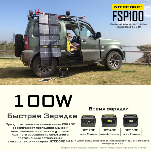 Солнечная панель Nitecore FSP100