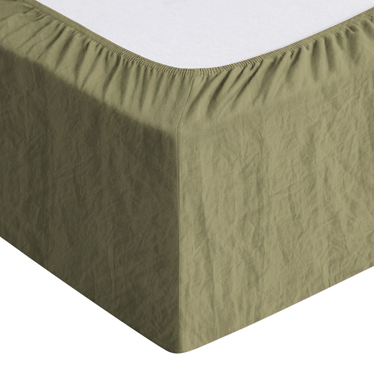 Простыня Бояртекс Мятка 90x200x30 (17-0627 олива)