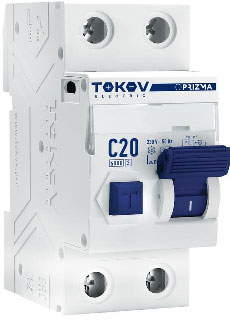 Дифференциальный автомат Tokov Electric 2П (1P+N) 20А 30мА AC 6кА C / TKE-PZ60-RCBO-2-20-30-AC