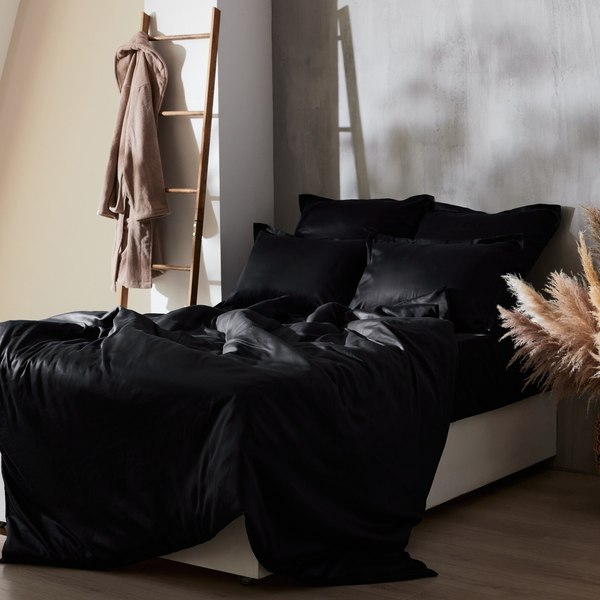 Пододеяльник Sima-Land Home Tencel 200x220 / 10285375 (черный)