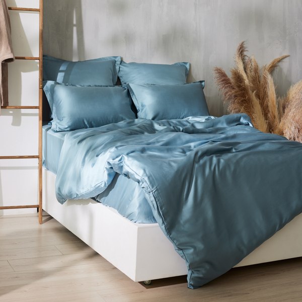 Простыня Sima-Land Home Tencel 235x260 / 10285321 (серо-голубой)