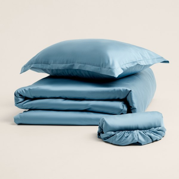 Простыня Sima-Land Home Tencel 235x260 / 10285321 (серо-голубой)