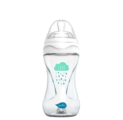 Бутылочка для кормления Nuvita Антиколиковая Glass Collection 6033 / NU-ALMB1041 (240мл, белый/зеленый) -