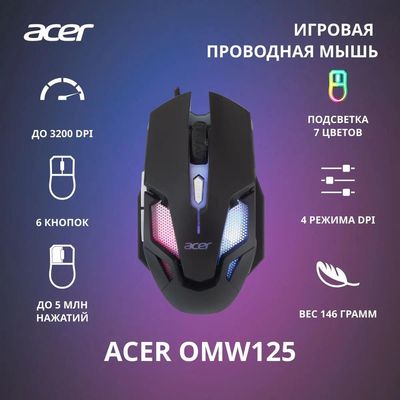 Мышь Acer OMW125 / ZL.MCEEE.00Z (черный)